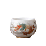 Buddha Stones Phoenix Dragon Lotus Deer Ancient Building Koi Fish Ceramic Teacup Kung Fu Tea Cups