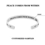 Buddha Stones Inspirational Bracelets Personalized Gift for Her Him Engraved Mantra Cuff Bangle Crown Jewelry (Extra 40% Off | USE CODE: FS40)