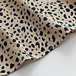 Zeagoo Leopard Printed Long Sleeve Ruffle Hem Babydoll Blouse Shirt Tunic Top
