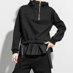 Pullover Faux Two-piece Patchwork Hoodie