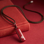 Buddha Stones Chinese Zodiac Natal Buddha Cinnabar Amulet Protection String Necklace Pendant