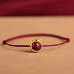 Buddha Stones Handmade Rabbit Tiger Cinnabar Keep Away Evil Spirits Braided String Bracelet (Extra 30% Off | USE CODE: FS30)