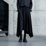 Drape Solid Color Irregular Culottes Hakama Pants