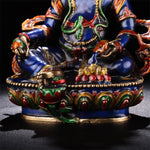 Buddha Stones Yellow Jambhala Bodhisattva Figurine Serenity Copper Statue Home Decoration