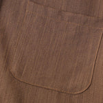 Men's Solid cotton casual lapel solid color short-sleeved shirt
