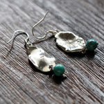 Buddha Stones 925 Sterling Silver Turquoise Lotus Leaf Protection Drop Dangle Earrings