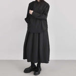 Loose Irregular Button Textured Shirt