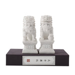Buddha Stones 2Pcs Lion Statue Courage Strength Resin Home Office Decoration