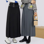 A-line Suit Skirt With Double Belt