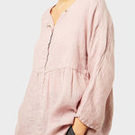 Zeagoo Plus Size Cotton and Linen Casual Loose V-neck Long-sleeved Shirt Top