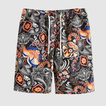 Men's Paisley Print Short Sleeve Shirt Shorts Set