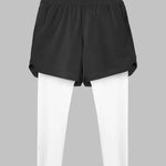 Men's Breathable Fake Two-Piece Trunks Sports Fitness Quick-Drying Casual Elastic  Pants