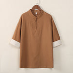 Loose Cotton And Linen Short Sleeves