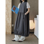 Women's Japanese Loose Crew Neck Sleeveless Balloon Dress