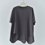 Irregular Wavy Hem Loose Pullover T-shirt