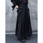 Deconstructed Ribbon Straight Wide-Leg Trouser Culottes