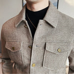 Check Lapel Casual Short Jacket