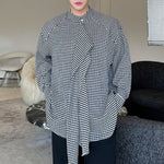 Plaid Deconstructed Ribbon Striped Shirt