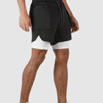 Men's fake two-piece large pocket quick-drying sports shorts