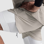 Men's Sports Fake Two-piece Double-layer Multi-pocket  Drying Sweat-wicking Breathable Causal Running Fitness Shorts