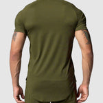 Men's Mesh Breathable Quick-Dry Elastic Solid Color Casual T-shirt
