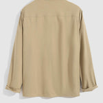 Men's Embroidered Monogram Cuban Collar Long Sleeve Shirt