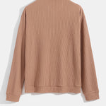 Men's Solid Color Braided Texture Casual Stand Collar Sweatshirt