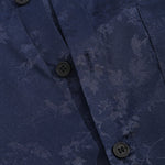 Men's Satin Craft Botanical Print Casual Short Sleeve Shirt
