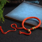 Buddha Stones Tibetan Handmade Luck Prayer Wheel Bead Charm Weave Colorful String Bracelet