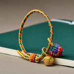 Buddha Stones Colorful Rope Luck Handmade Zongzi Golden Ball Charm Bracelet