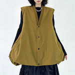 Bud Loose Solid Color V-neck Vest