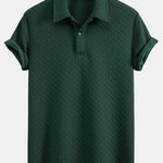 Short Sleeved Jacquard Textured Polo