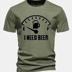 Regular Fit I Need Beer Print Cotton T-Shirt