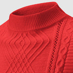 Men's Geometric Twist Slim Stand Collar Sweater