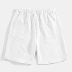 Relax Fit Geometric Jacquard V Neck Three Quarter Sleeve T-Shirt & Shorts