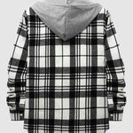 Men's casual plaid thin hooded jacket