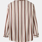 Men's Colorful Striped Long Sleeve Casual Shirt