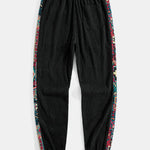 Ethnic Geometric Jacquard Patchwork Corduroy Pants