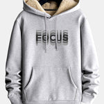 Focus Print Teddy Lined Hoodie