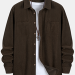 Long Sleeve Corduroy Pocket Button Up Shirt