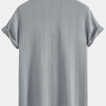 Rhombus Geometric Texture Knit Polo Shirt
