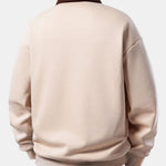 Relax Fit Brooklyn Print Contrast Corduroy Polo Collar Sweatshirt