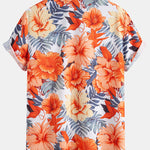 Tropical Flowers Print Button Up Shirt