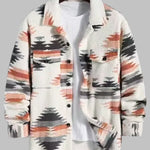 Men's Colorful Single Pocket Tie-Dye Fly Fluffy buttons Jacket