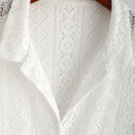 Men's Sexy Lace Hollow Casual Short Sleeve Shirt