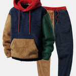 Color Block Teddy Hoodie & Color Block Teddy Jogger Pants
