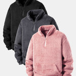 3 Pieces Quarter Zip Teddy Sweatshirts