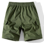 3 Pieces Solid Color Cargo Drawstring Shorts