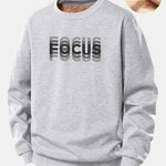 Focus Print Teddy Fleece Lined Sweatshirt