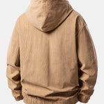 Relax Fit Corduroy Half-Zip Hooded Pullover